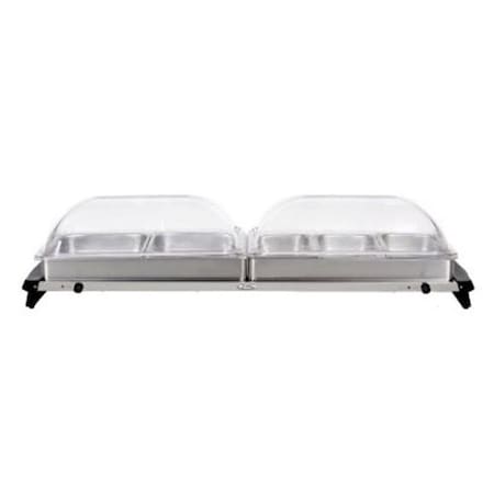 Broilking / Cadco BroilKing NBS-5RT Professional Grand Buffet Server with Stainless Base and Rolltop Lids NBS-5RT